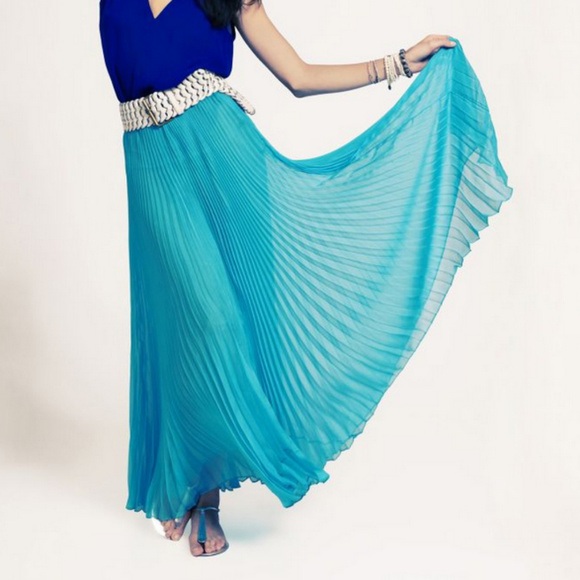 rag & bone Dresses & Skirts - Rag + Bone Pleated Aqua blue Maxi Skirt 4